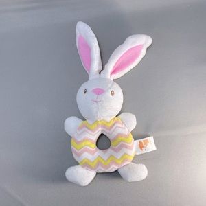 Gund Bunny Rabbit Plush Rattle Ring Baby Toy